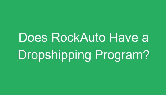 does-rockauto-have-a-dropshipping-program